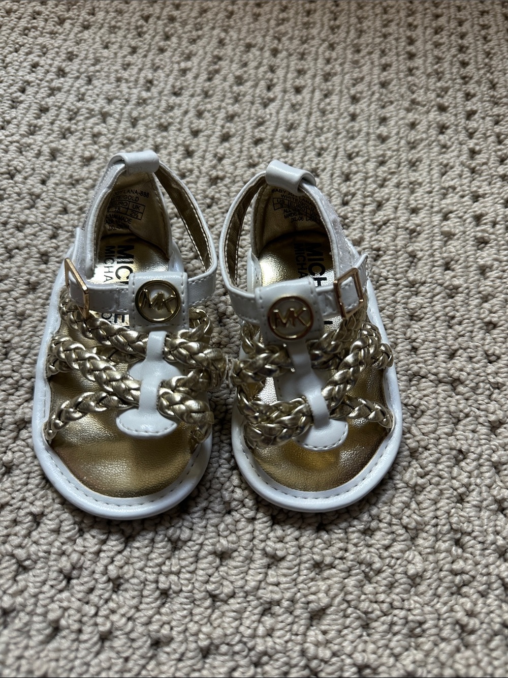 Michael Kors Gold Braided Baby Sandals